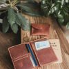 Hand-sewn Leather Passport Wallet in Coffee